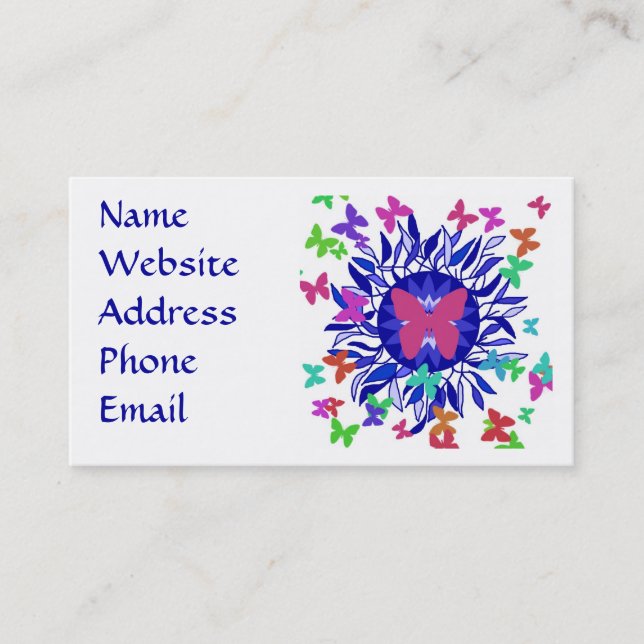 Cartões de visitas da LUA da BORBOLETA (Frente)