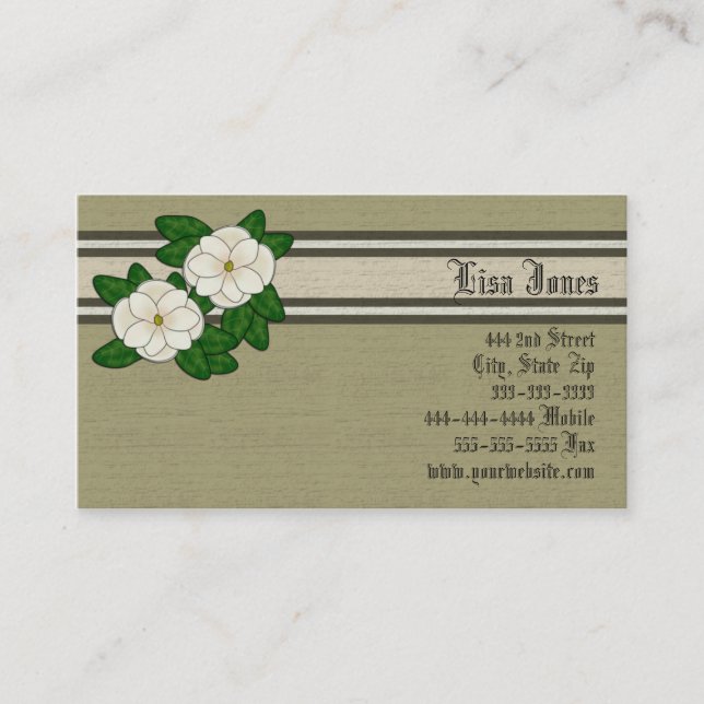 Cartões de visitas da magnólia do sul (Frente)