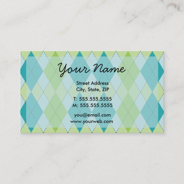 Cartões de visitas da modificação Argyle (Frente)