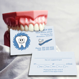 Cartões de visitas da nomeação do dentista