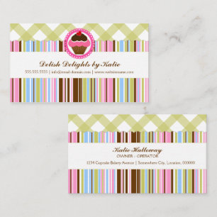Cartões de visitas da padaria do cupcake