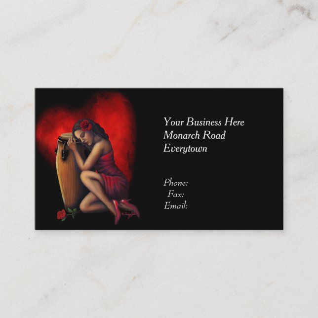 Cartões de visitas da pulsação do coração da salsa (Frente)