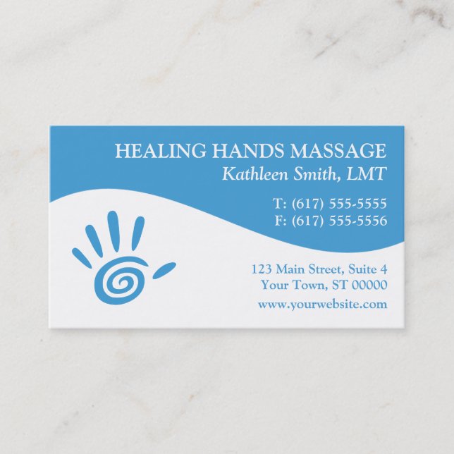 Cartões de visitas da terapia da massagem (Frente)