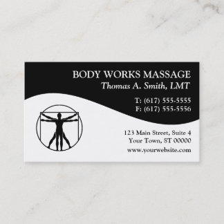 Cartões de visitas da terapia da massagem