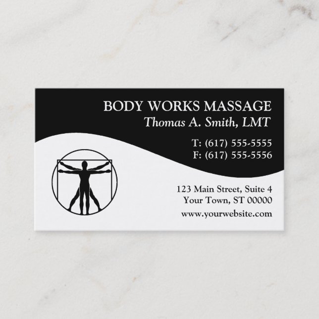 Cartões de visitas da terapia da massagem (Frente)