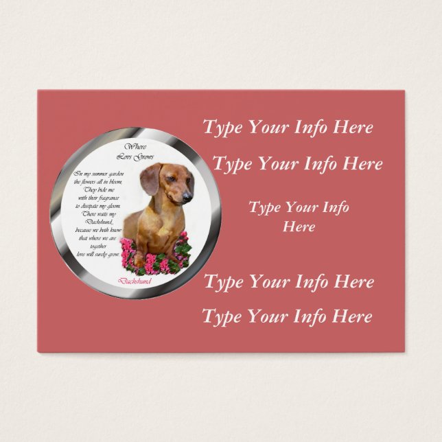 Cartões de visitas Dachshund personalizados (Frente)