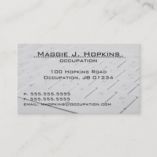 Cartões de visitas das chaves de computador (Frente)