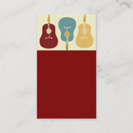 Cartões de visitas das guitarra - vermelho