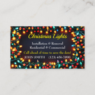 Cartões de visitas das Luzes de Natal