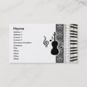 Cartões de visitas das notas do piano & da músic