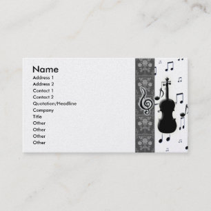 Cartões de visitas das notas do violino & da