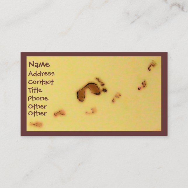 Cartões de visitas das pegadas (Frente)