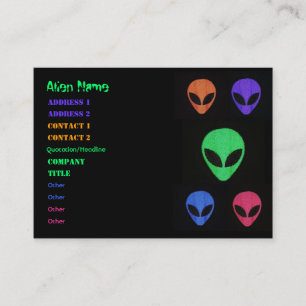 Cartões de visitas de ALIENÍGENA com várias cores