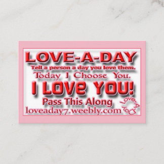 Cartões de visitas de Amor a Dia