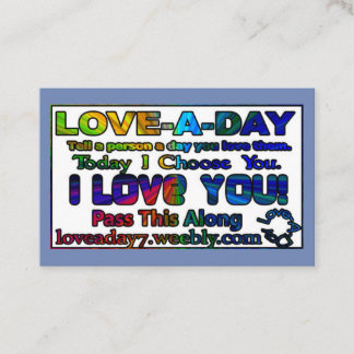 Cartões de visitas de Amor a Dia