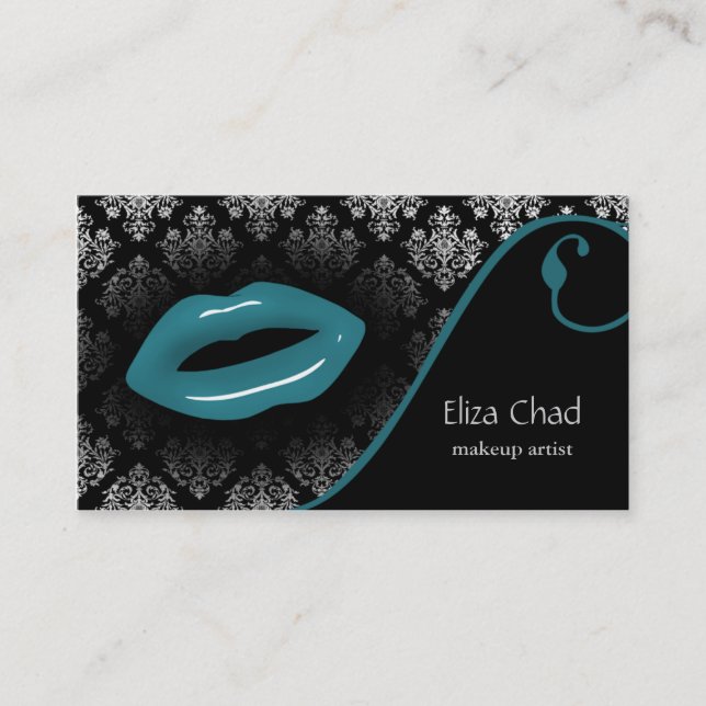 cartões de visitas de artistas aqua Makeup (Frente)