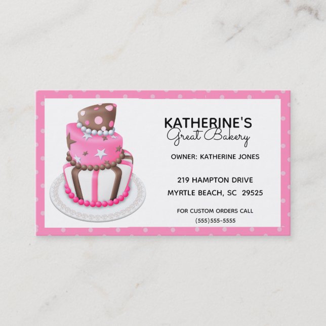 Cartões de visitas de Bakery Personalizados (Frente)