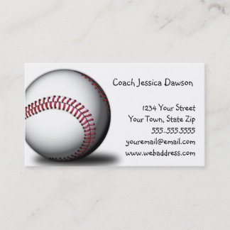 Cartões de visitas de baseball em softball