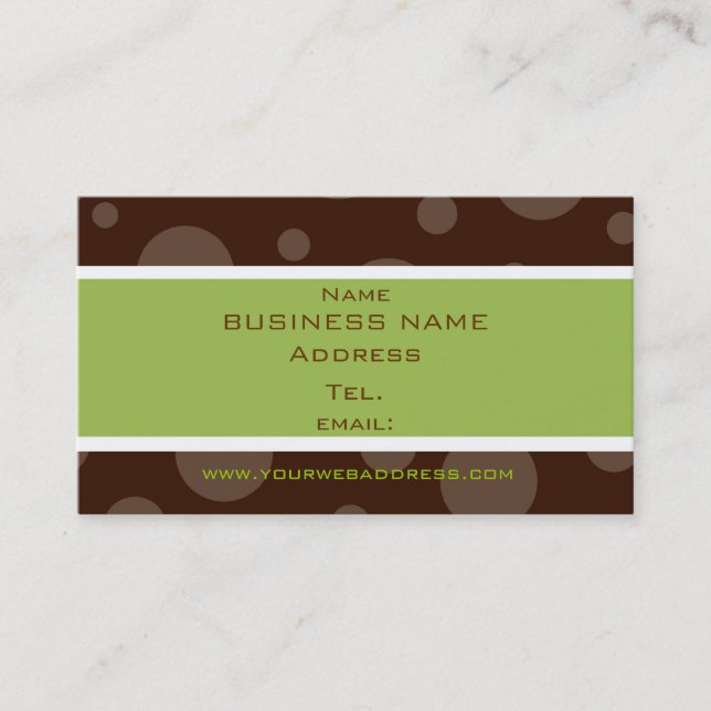 cartões de visitas de bolhas de chocolate (Frente)