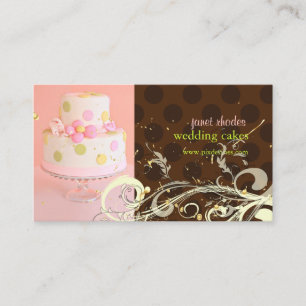 cartões de visitas de bolo de casamento de cor ro