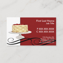 Cartões de visitas de bolos vermelhos personalizáv
