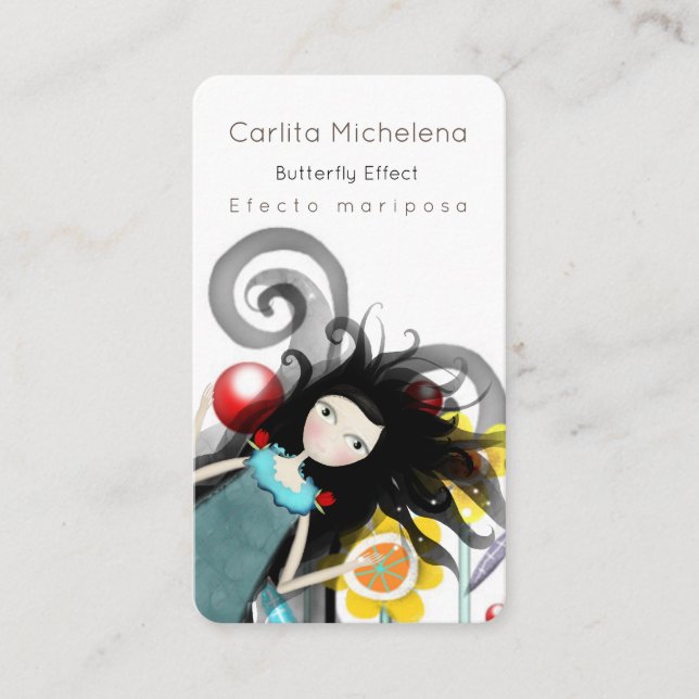 Cartões de visitas de Boneca de Papel (Frente)