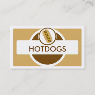 Cartões de visitas de cachorro-quente com tema beg