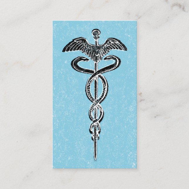 Cartões de visitas de Caduceus - Medicina Azul Enf (Frente)