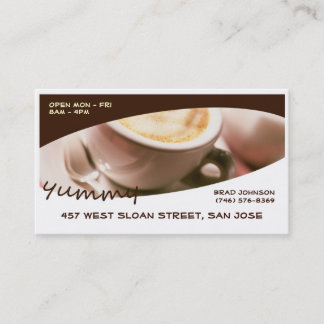 Cartões de visitas de café