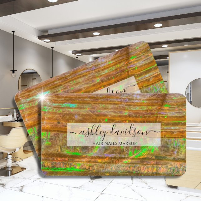 Cartões de visitas de camadas Opal Verde (Criador carregado)