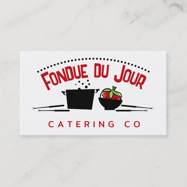 Cartões de visitas de catering de pote de fondue p (Frente)