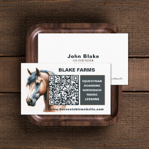 Cartões de visitas de cavalos com código QR