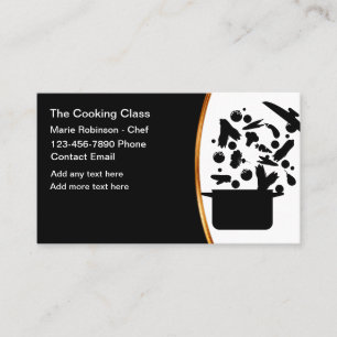 Cartões de visitas de Chef Classe de Cozinhar Clás