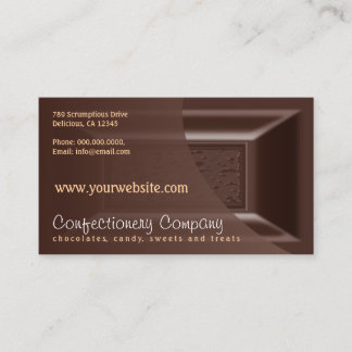 Cartões de visitas de chocolate Chocolate escuro c