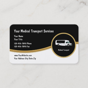 Cartões de visitas de classe de transporte médic