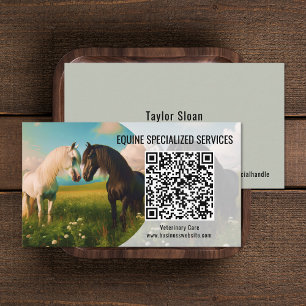 Cartões de visitas de Código QR de Equinos Equinos