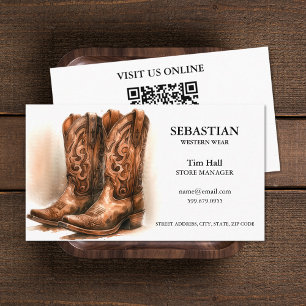 Cartões de visitas de código QR do Visto Ocidental