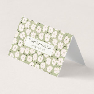 Cartões de visitas de código QR floral cúbico reba