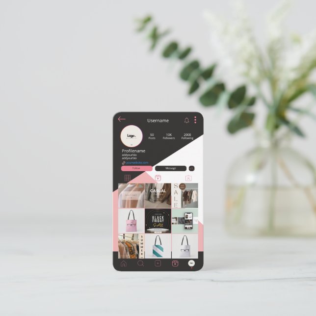 Cartões de visitas de código QR personalizados - L (Em pé/Frente)