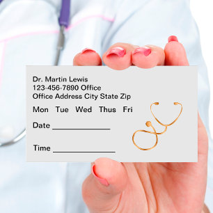 Cartões de visitas de Compromisso Médico de Orçame