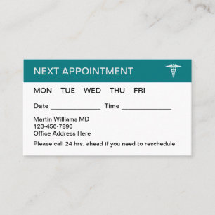 Cartões de visitas de Compromisso Médico Familiar