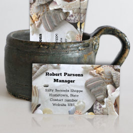 Cartões de visitas de concha de areia