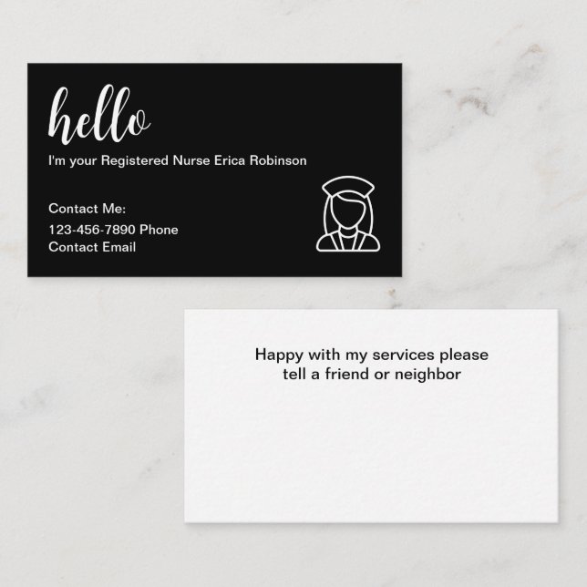 Cartões de visitas de Contato com Enfermeiros Regi (Frente/Verso)