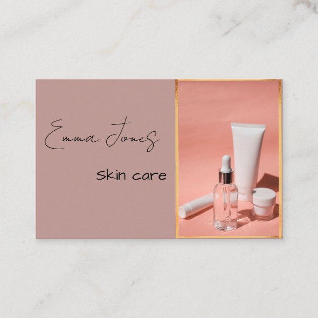 Cartões de visitas de cor de pêssego (Frente)