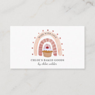 Cartões de visitas de Cupcake Rainbow para padaria