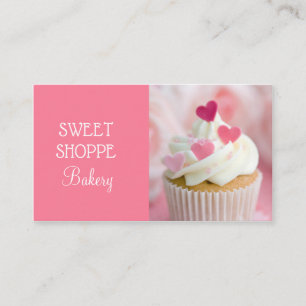 Cartões de visitas de Cupcake rosa-panificação