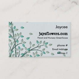 Cartões de visitas de Enfermeiro Floral Folha Verd