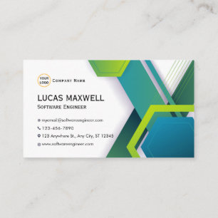 Cartões de visitas de Engenheiro de software verde