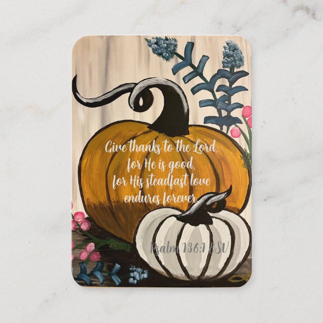 Cartões de visitas De Escritura "Dê Obrigados" Do  (Frente)