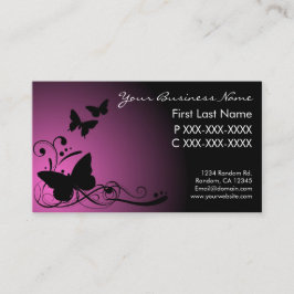 Cartões de visitas de espirais de borboletas preta